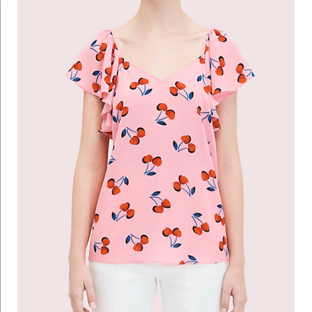 Brand new Kate Spade “Cherry Toss” Flutter Top